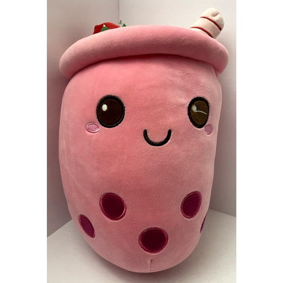 Barbie Color Squish Pillow - 12 inch - Strawberry Boba Tea - Picture 1 of 8